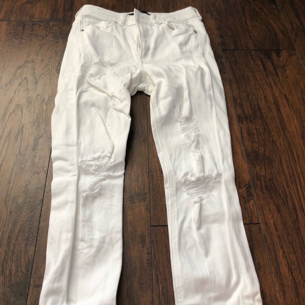 white ripped jeans